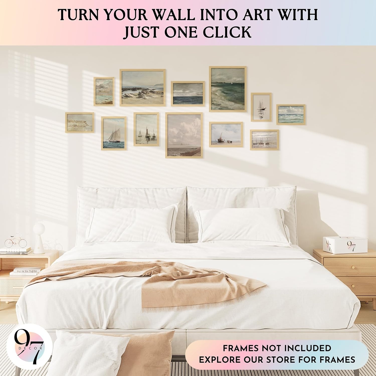 image:image97 Decor FRAMED Coastal Vintage Wall Art  Large Seascape Wall Art Nautical Vintage Wall Decor Retro Sea Landscape Wall Art Prints Antique Sailboat Nautical Art Pictures for Home BedroomVintage Coastal Gx8x10