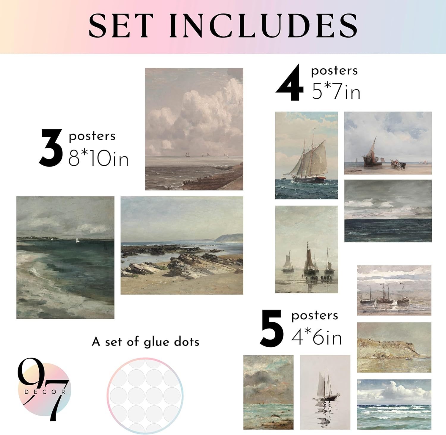 image:image97 Decor FRAMED Coastal Vintage Wall Art  Large Seascape Wall Art Nautical Vintage Wall Decor Retro Sea Landscape Wall Art Prints Antique Sailboat Nautical Art Pictures for Home BedroomVintage Coastal Gx8x10