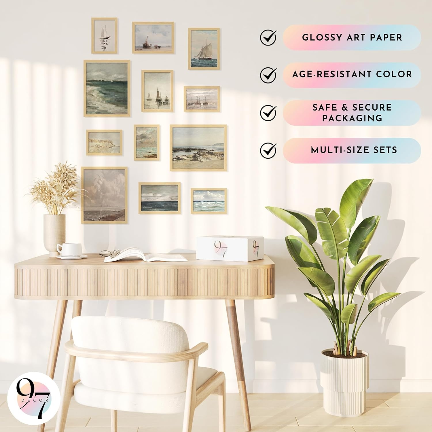image:image97 Decor FRAMED Coastal Vintage Wall Art  Large Seascape Wall Art Nautical Vintage Wall Decor Retro Sea Landscape Wall Art Prints Antique Sailboat Nautical Art Pictures for Home BedroomVintage Coastal Gx8x10