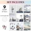 image:image97 Decor FRAMED Coastal Vintage Wall Art  Large Seascape Wall Art Nautical Vintage Wall Decor Retro Sea Landscape Wall Art Prints Antique Sailboat Nautical Art Pictures for Home BedroomBright Coastal 9x8x10