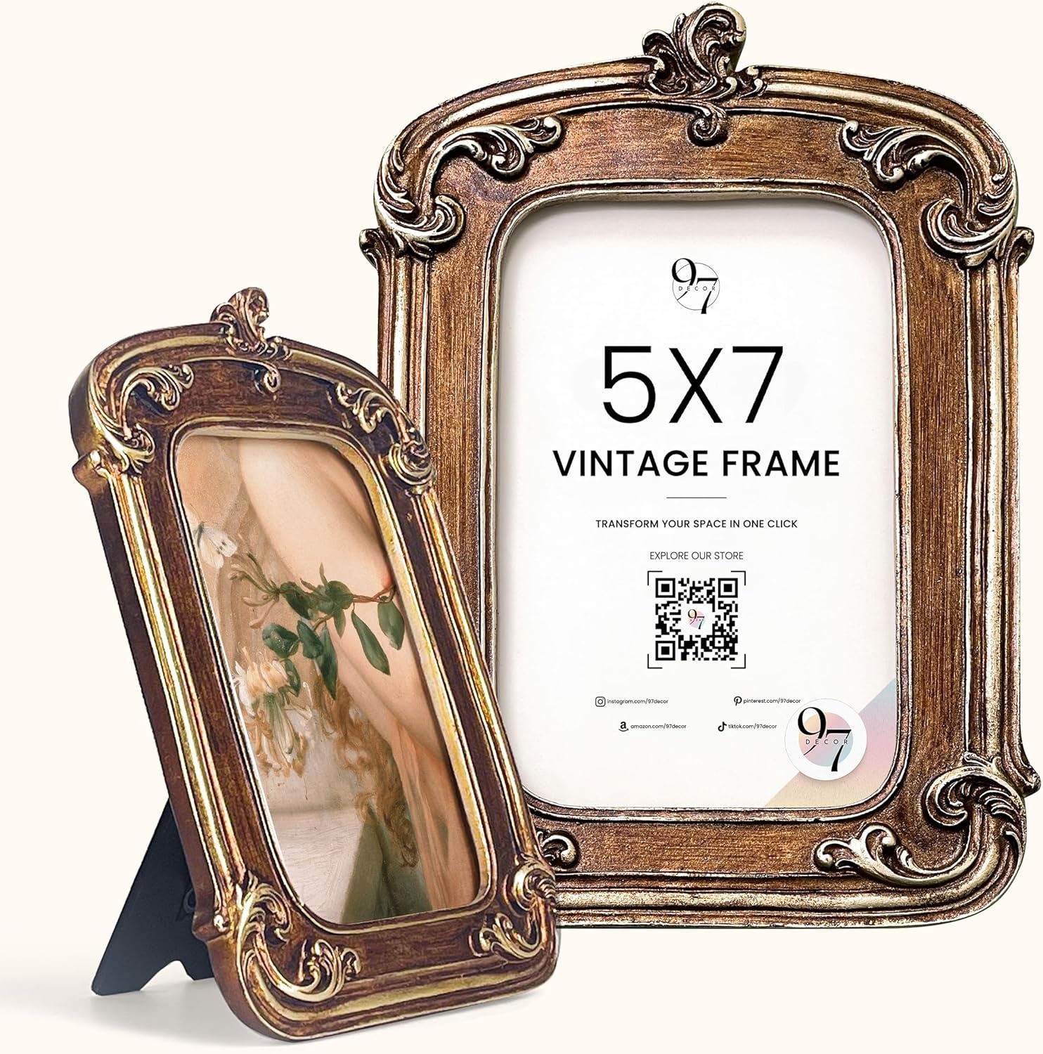 image:image97 Decor Black Vintage Picture Frames 8x10  Handcrafted Resin Antique Frames 8x10 For Tabletop Or Wall Mount Victorian Gothic Wall DecorBronze Ornate