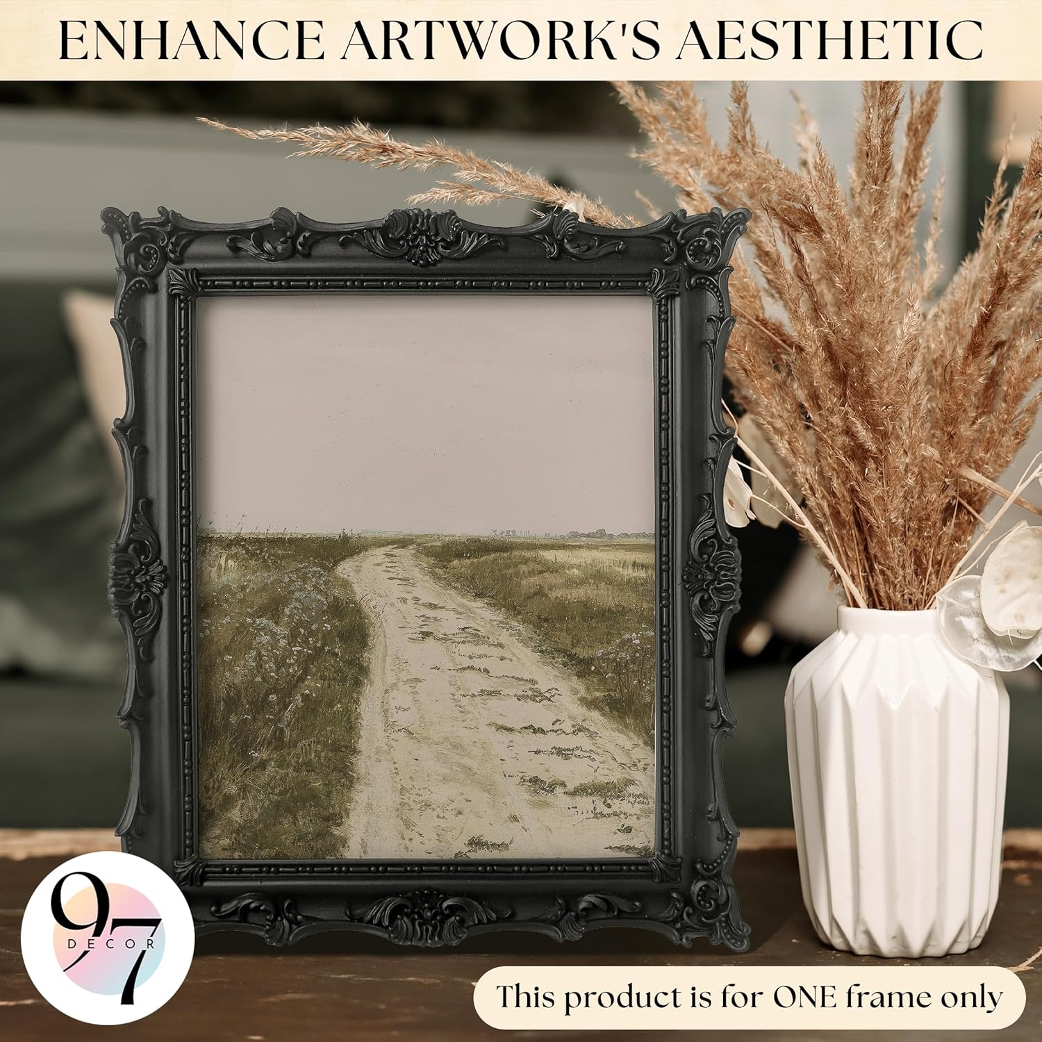 image:image97 Decor Black Vintage Picture Frames 8x10  Handcrafted Resin Antique Frames 8x10 For Tabletop Or Wall Mount Victorian Gothic Wall DecorRoyal Black