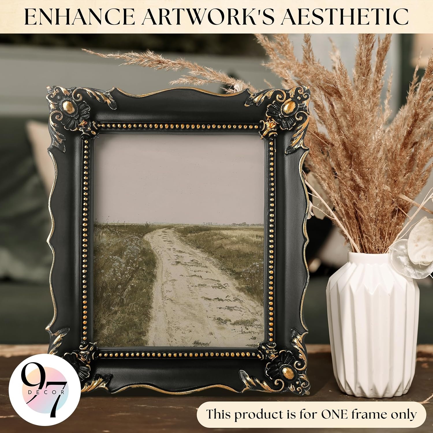 image:image97 Decor Black Vintage Picture Frames 8x10  Handcrafted Resin Antique Frames 8x10 For Tabletop Or Wall Mount Victorian Gothic Wall DecorVictorian Noir Gold