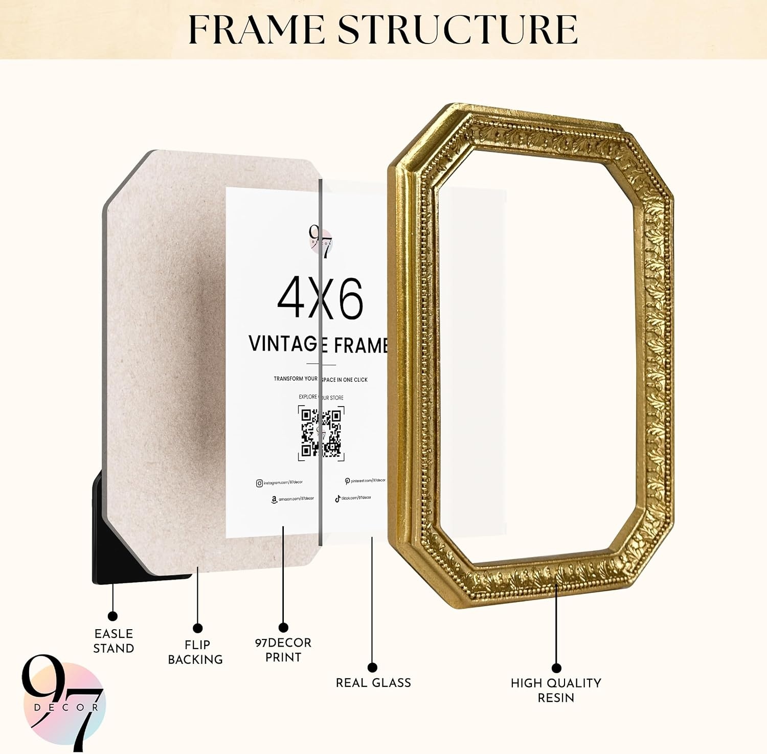image:image97 Decor Gold Vintage Picture Frames 8x10  Golden Ornate Picture Frames 8 By 10 For Tabletop Display And Wall Hanging Decorative Antique 8x10 Frame Vintage Wall Decor For Home BedroomGold Ornate
