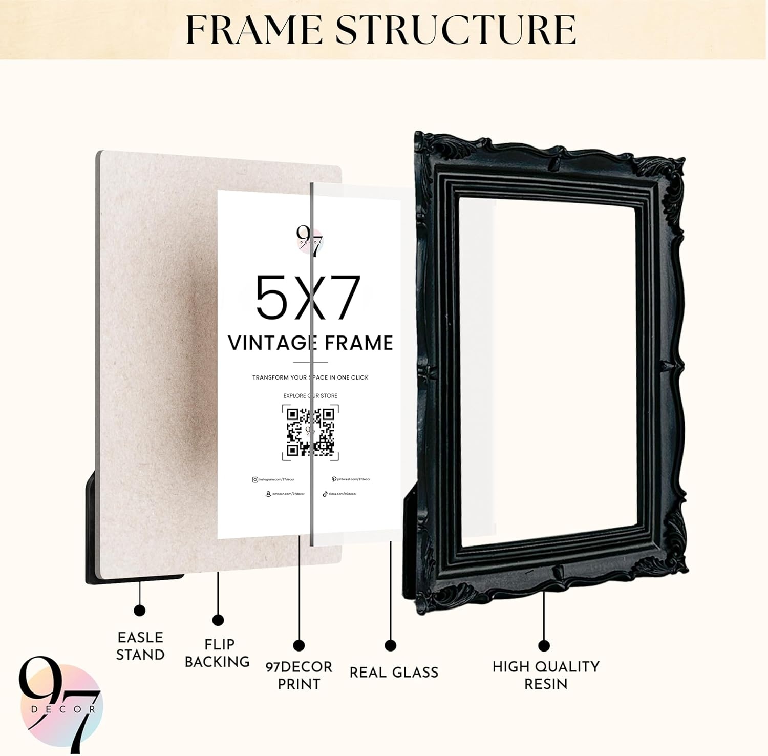 image:image97 Decor Gold Vintage Picture Frames 8x10  Golden Ornate Picture Frames 8 By 10 For Tabletop Display And Wall Hanging Decorative Antique 8x10 Frame Vintage Wall Decor For Home BedroomBlack Vintage