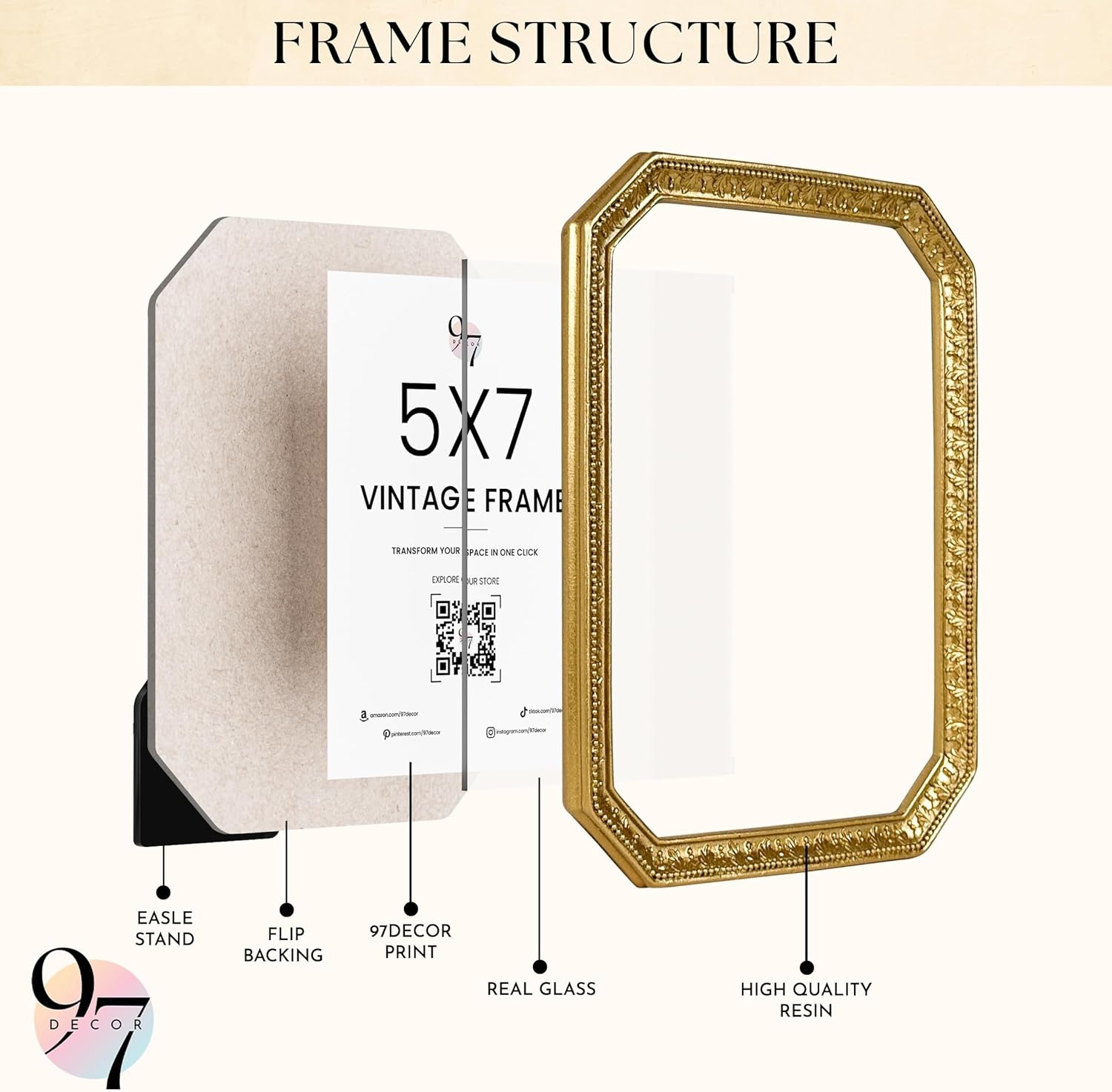 image:image97 Decor Gold Vintage Picture Frames 8x10  Golden Ornate Picture Frames 8 By 10 For Tabletop Display And Wall Hanging Decorative Antique 8x10 Frame Vintage Wall Decor For Home BedroomGold Ornate