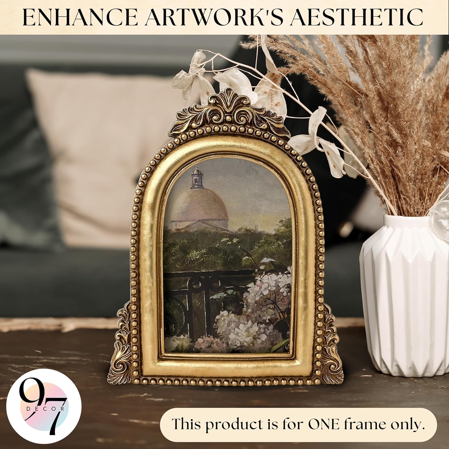 image:image97 Decor Gold Vintage Picture Frames 8x10  Golden Ornate Picture Frames 8 By 10 For Tabletop Display And Wall Hanging Decorative Antique 8x10 Frame Vintage Wall Decor For Home BedroomAntique Gold Arch