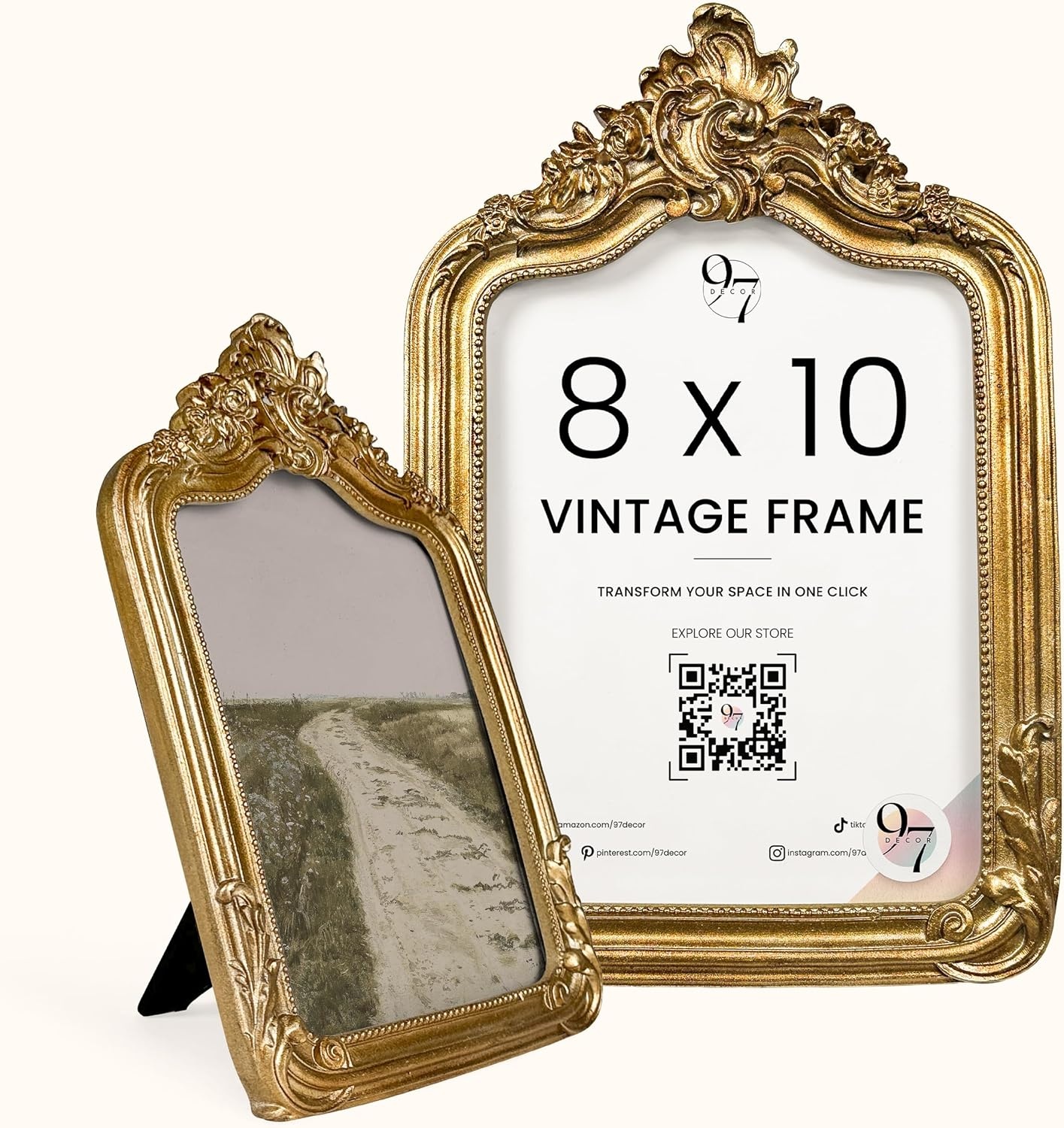 image:image97 Decor Gold Vintage Picture Frames 8x10  Golden Ornate Picture Frames 8 By 10 For Tabletop Display And Wall Hanging Decorative Antique 8x10 Frame Vintage Wall Decor For Home BedroomBaroque
