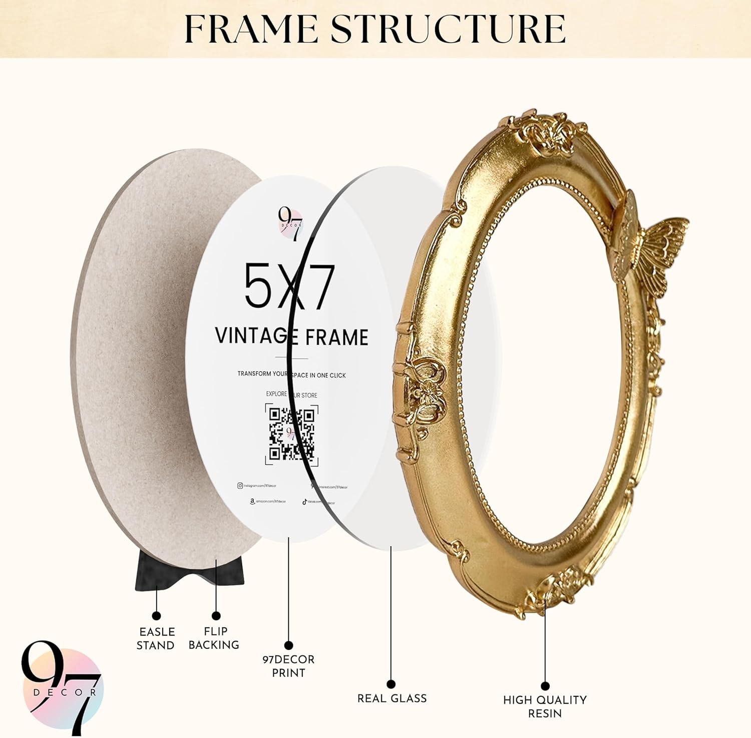 image:image97 Decor Small Round Picture Frames 4x4 Elegant Vintage Frame 4 Inch For Tabletop Wall Hanging Black and Gold Circle Frames 4x4 Gold Frame Antique Wall Decor For HomeGold Butterfly