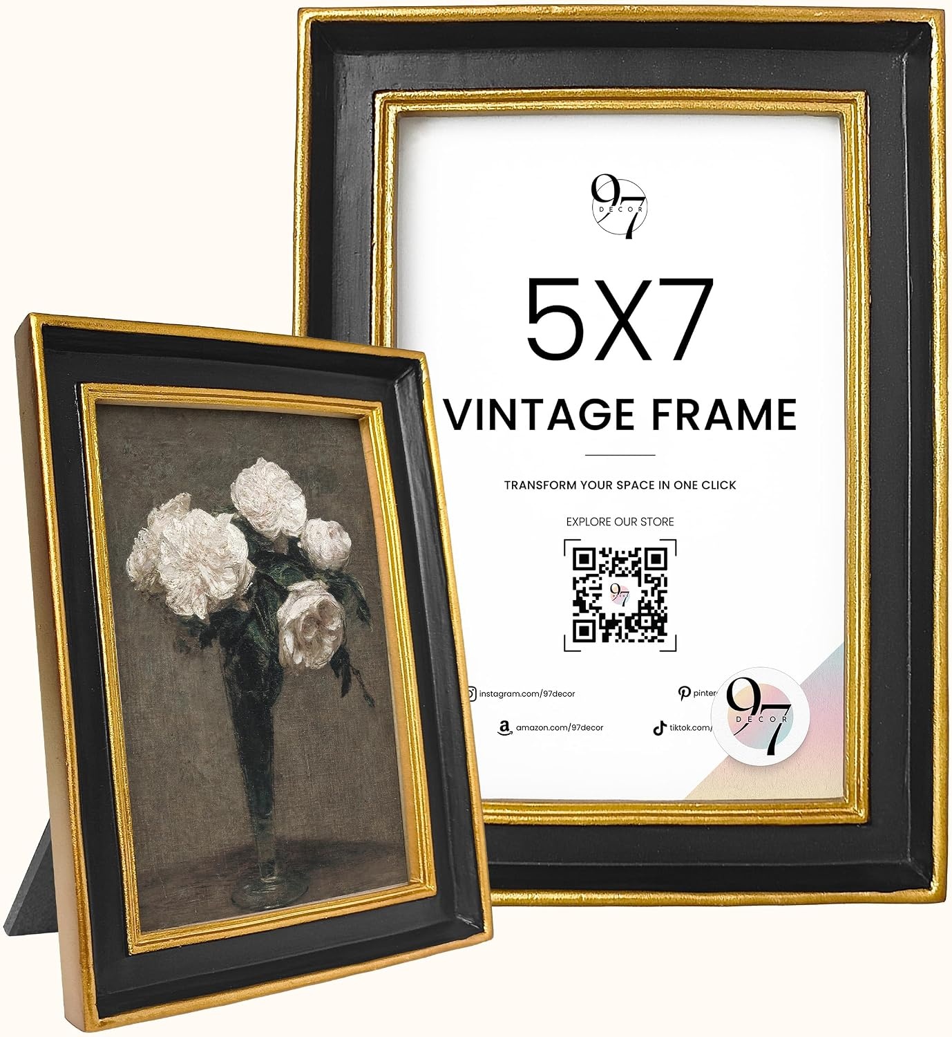 image:image97 Decor Small Round Picture Frames 4x4 Elegant Vintage Frame 4 Inch For Tabletop Wall Hanging Black and Gold Circle Frames 4x4 Gold Frame Antique Wall Decor For HomeBlack Gold Rectangle