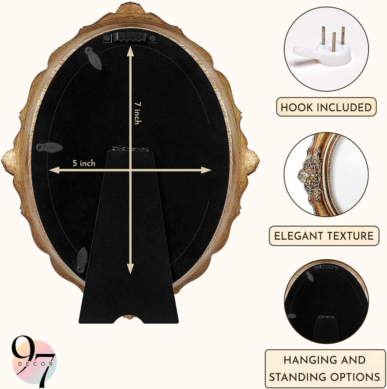 image:image97 Decor Small Round Picture Frames 4x4 Elegant Vintage Frame 4 Inch For Tabletop Wall Hanging Black and Gold Circle Frames 4x4 Gold Frame Antique Wall Decor For HomeBronze Gold