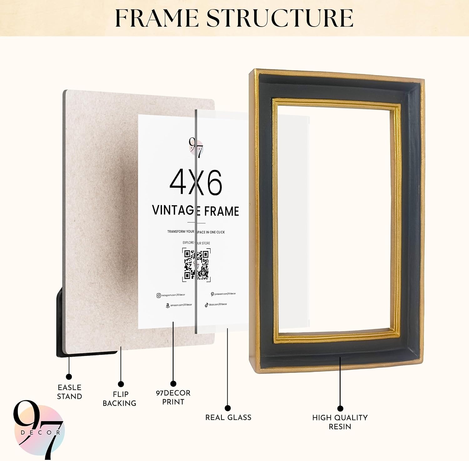 image:image97 Decor Small Round Picture Frames 4x4 Elegant Vintage Frame 4 Inch For Tabletop Wall Hanging Black and Gold Circle Frames 4x4 Gold Frame Antique Wall Decor For HomeBlack Gold Rectangle