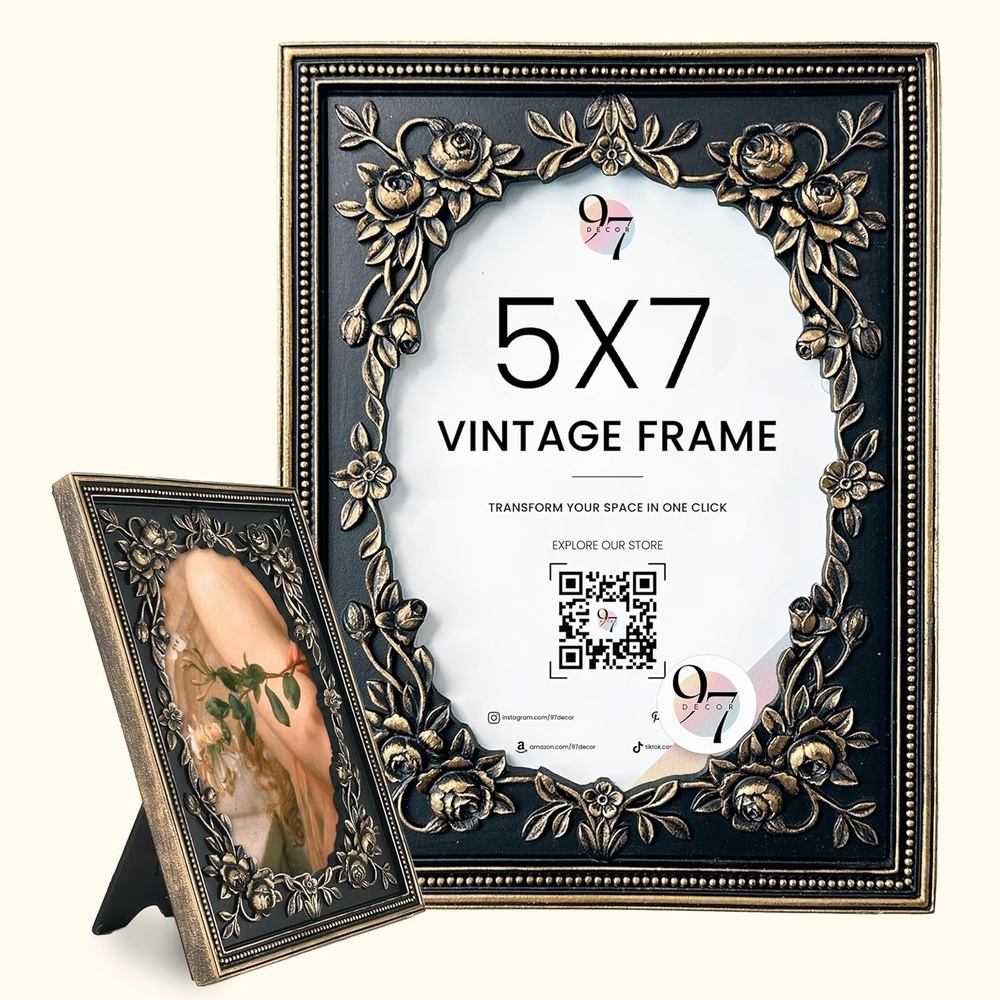 image:image97 Decor Black Vintage Picture Frames 8x10  Handcrafted Resin Antique Frames 8x10 For Tabletop Or Wall Mount Victorian Gothic Wall DecorBlack Victorian