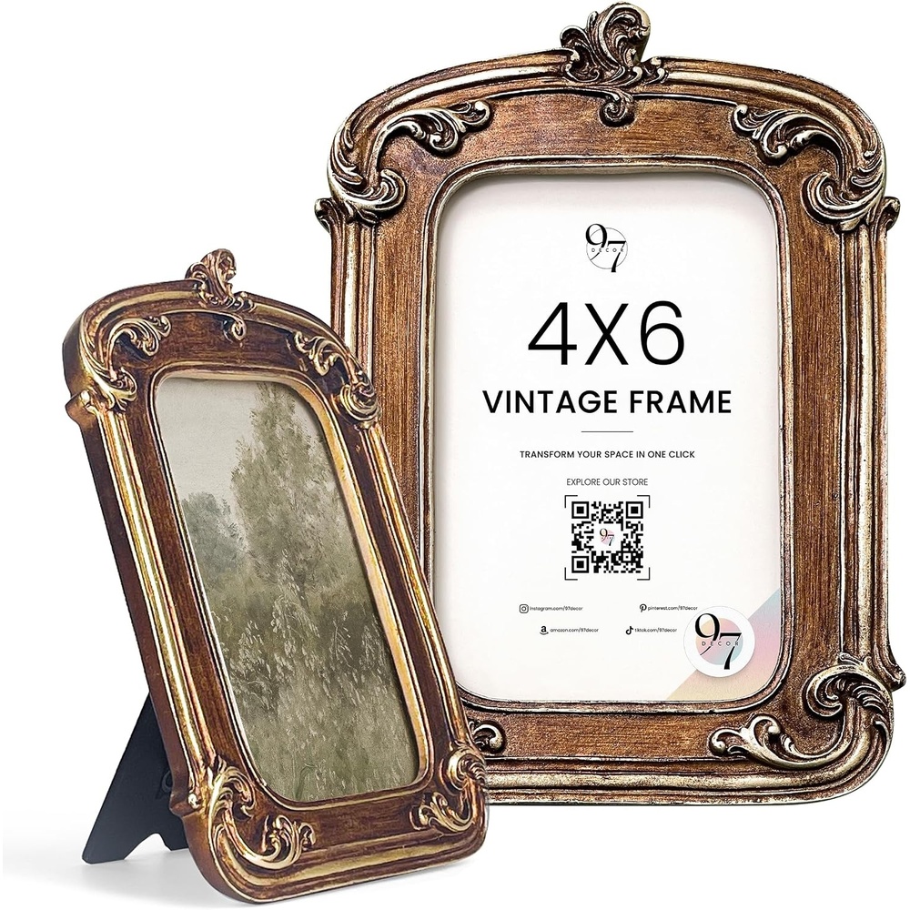image:image97 Decor Black Vintage Picture Frames 8x10  Handcrafted Resin Antique Frames 8x10 For Tabletop Or Wall Mount Victorian Gothic Wall DecorBronze Ornate