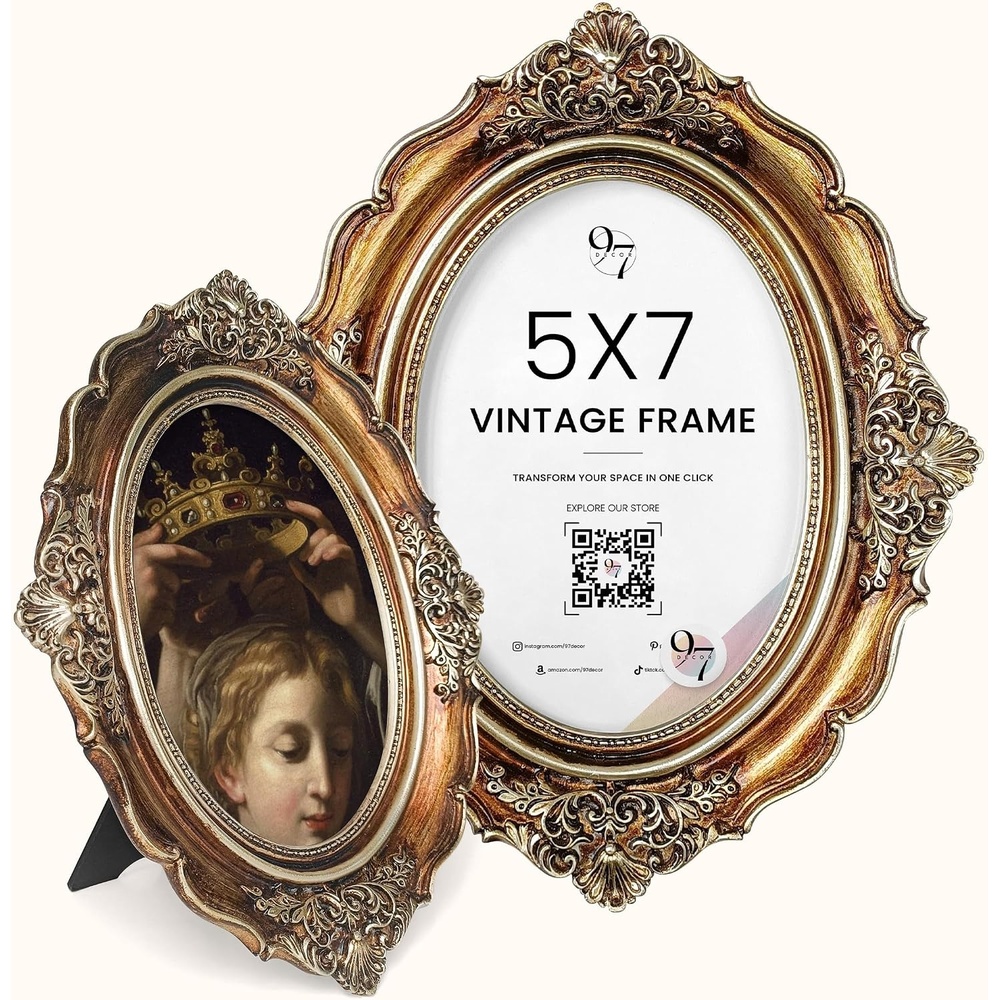 image:image97 Decor Small Round Picture Frames 4x4 Elegant Vintage Frame 4 Inch For Tabletop Wall Hanging Black and Gold Circle Frames 4x4 Gold Frame Antique Wall Decor For HomeBronze Gold