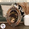 image:image97 Decor Small Round Picture Frames 4x4 Elegant Vintage Frame 4 Inch For Tabletop Wall Hanging Black and Gold Circle Frames 4x4 Gold Frame Antique Wall Decor For HomeBronze Gold Oval