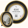 image:image97 Decor Small Round Picture Frames 4x4 Elegant Vintage Frame 4 Inch For Tabletop Wall Hanging Black and Gold Circle Frames 4x4 Gold Frame Antique Wall Decor For HomeBlack Gold Round