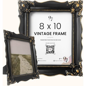 image:image97 Decor Black Vintage Picture Frames 8x10  Handcrafted Resin Antique Frames 8x10 For Tabletop Or Wall Mount Victorian Gothic Wall DecorVictorian Noir Gold