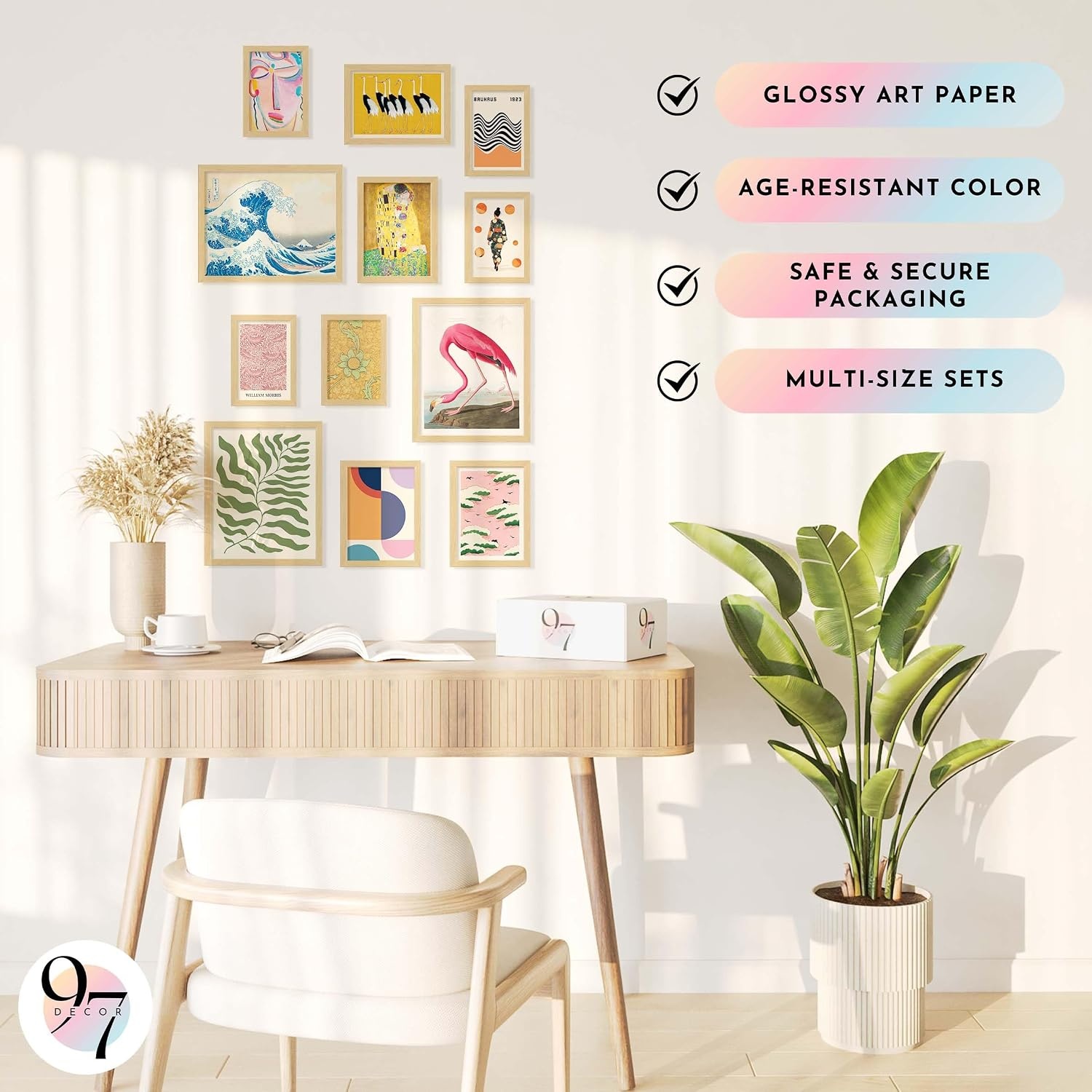 image:image97 Decor Colorful Eclectic Wall Art 12 Framed Prints Black Frame  3 pcs 8x10 4 pcs 5x7 5 pcs 4x6 pop art and dopamine decor gallery wall for dorm living room bedroomEclectic Global