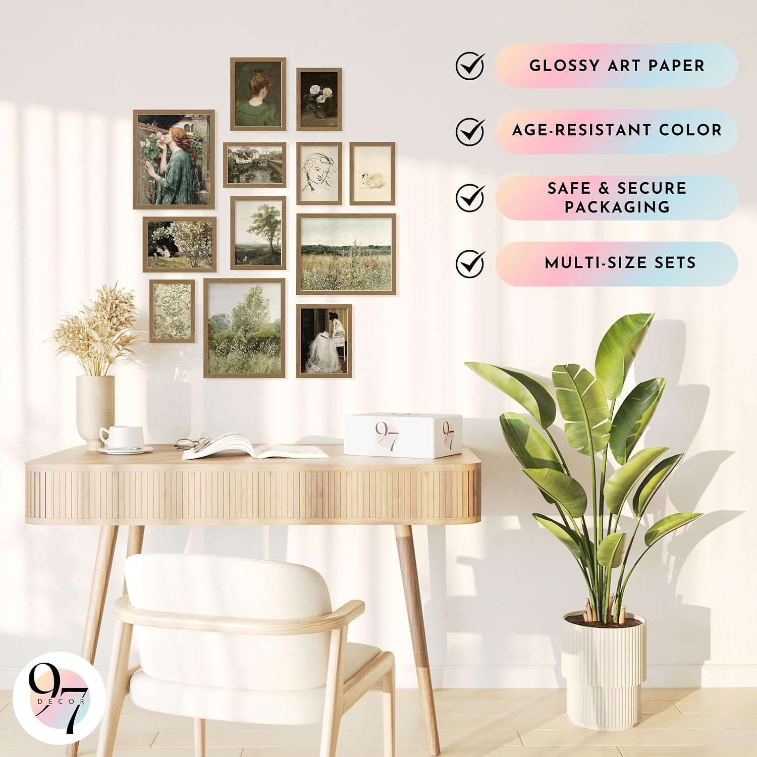 image:image97 Decor Colorful Eclectic Wall Art 12 Framed Prints Black Frame  3 pcs 8x10 4 pcs 5x7 5 pcs 4x6 pop art and dopamine decor gallery wall for dorm living room bedroomSpring Farmhouse