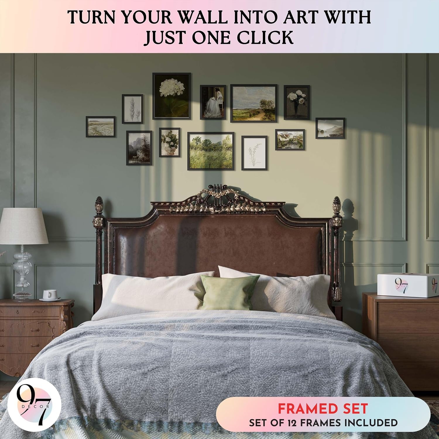 image:image97 Decor Colorful Eclectic Wall Art 12 Framed Prints Black Frame  3 pcs 8x10 4 pcs 5x7 5 pcs 4x6 pop art and dopamine decor gallery wall for dorm living room bedroomVintage