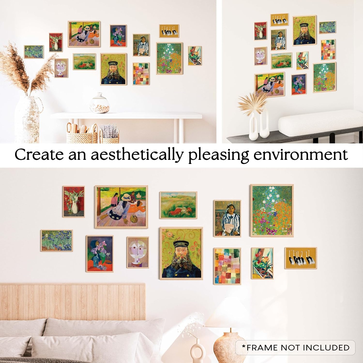 image:image97 Decor Colorful Eclectic Wall Art 12 Framed Prints Black Frame  3 pcs 8x10 4 pcs 5x7 5 pcs 4x6 pop art and dopamine decor gallery wall for dorm living room bedroomEclectic Ordinary