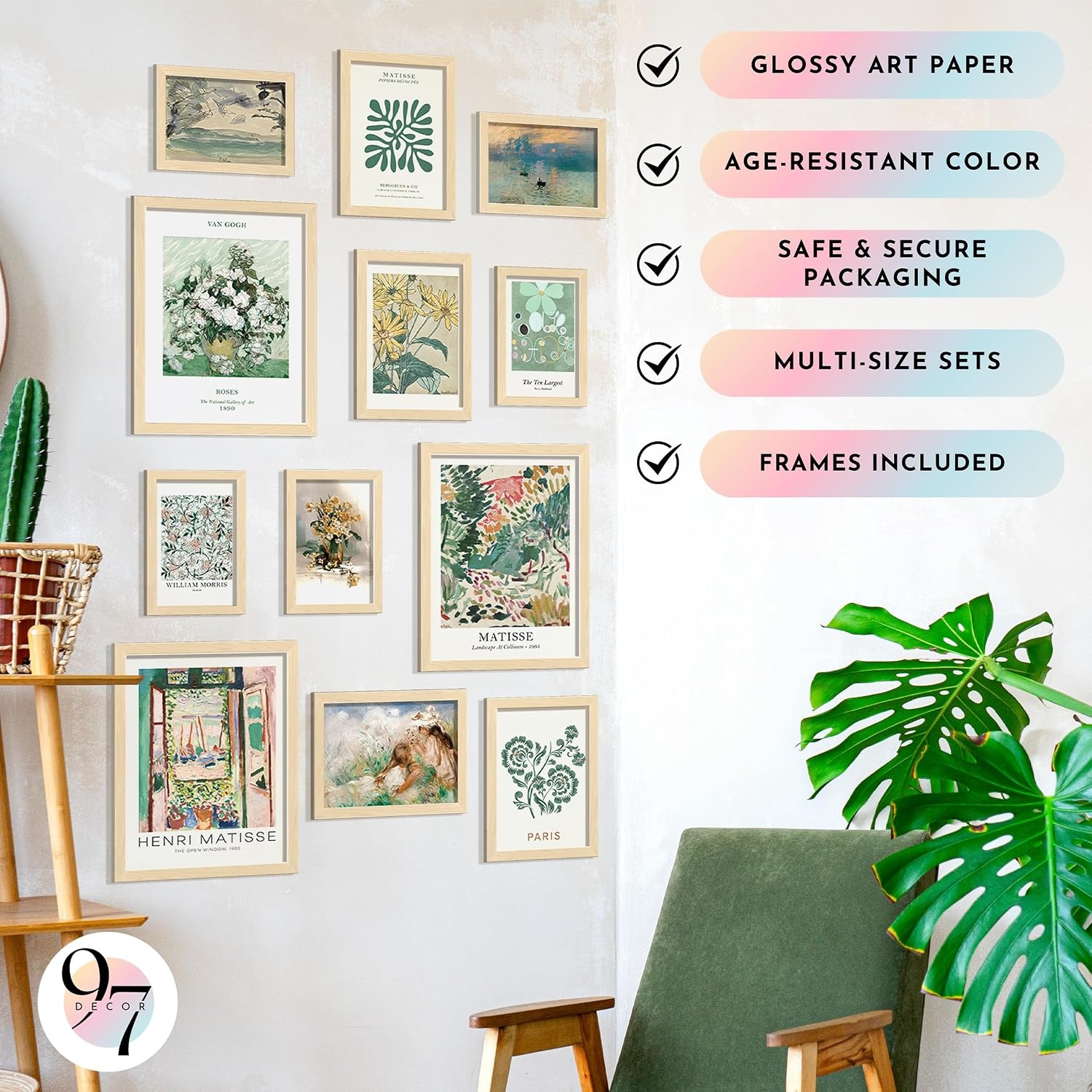 image:image97 Decor Colorful Eclectic Wall Art 12 Framed Prints Black Frame  3 pcs 8x10 4 pcs 5x7 5 pcs 4x6 pop art and dopamine decor gallery wall for dorm living room bedroomBlack and Gold