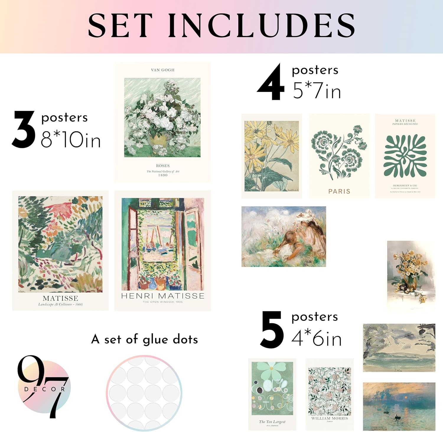 image:image97 Decor Colorful Eclectic Wall Art 12 Framed Prints Black Frame  3 pcs 8x10 4 pcs 5x7 5 pcs 4x6 pop art and dopamine decor gallery wall for dorm living room bedroomBlack and Gold