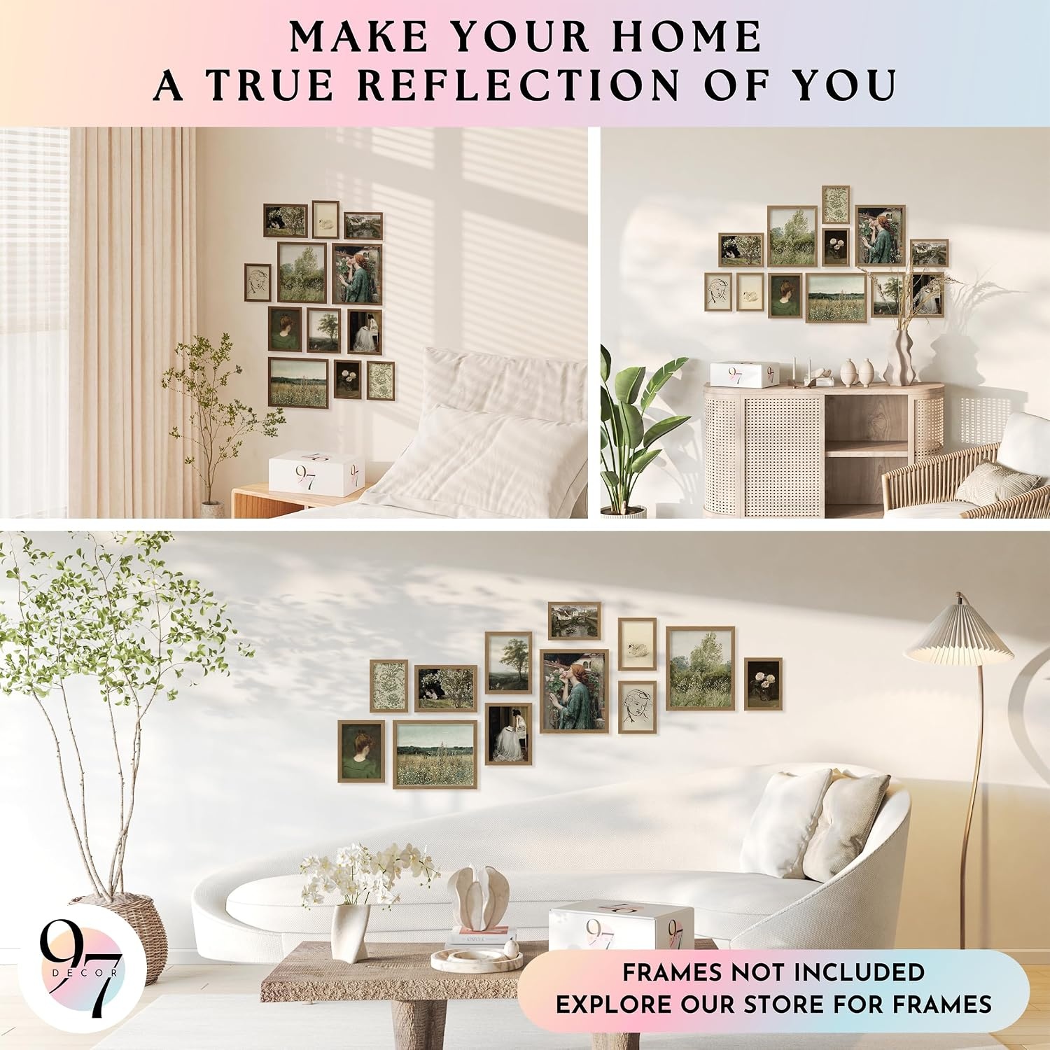 image:image97 Decor Colorful Eclectic Wall Art 12 Framed Prints Black Frame  3 pcs 8x10 4 pcs 5x7 5 pcs 4x6 pop art and dopamine decor gallery wall for dorm living room bedroomSpring Farmhouse