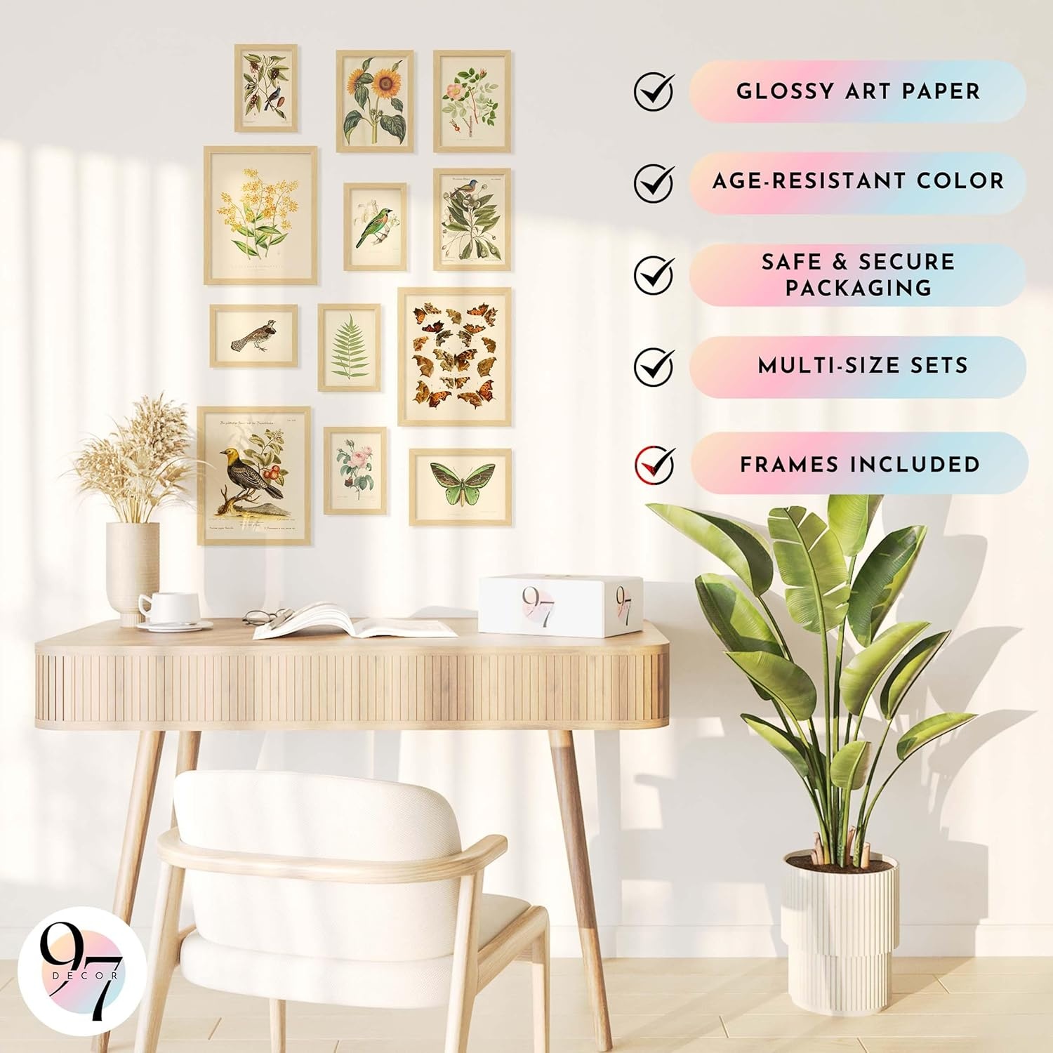 image:image97 Decor Cottagecore Wall Art Botanical Prints 12 Pcs Brown Frame  Vintage botanical and mushroom designs 3 sizes 8x10 5x7 4x6 wood frames bedroom dorm gallery wallVintage Botanical Gx8x10