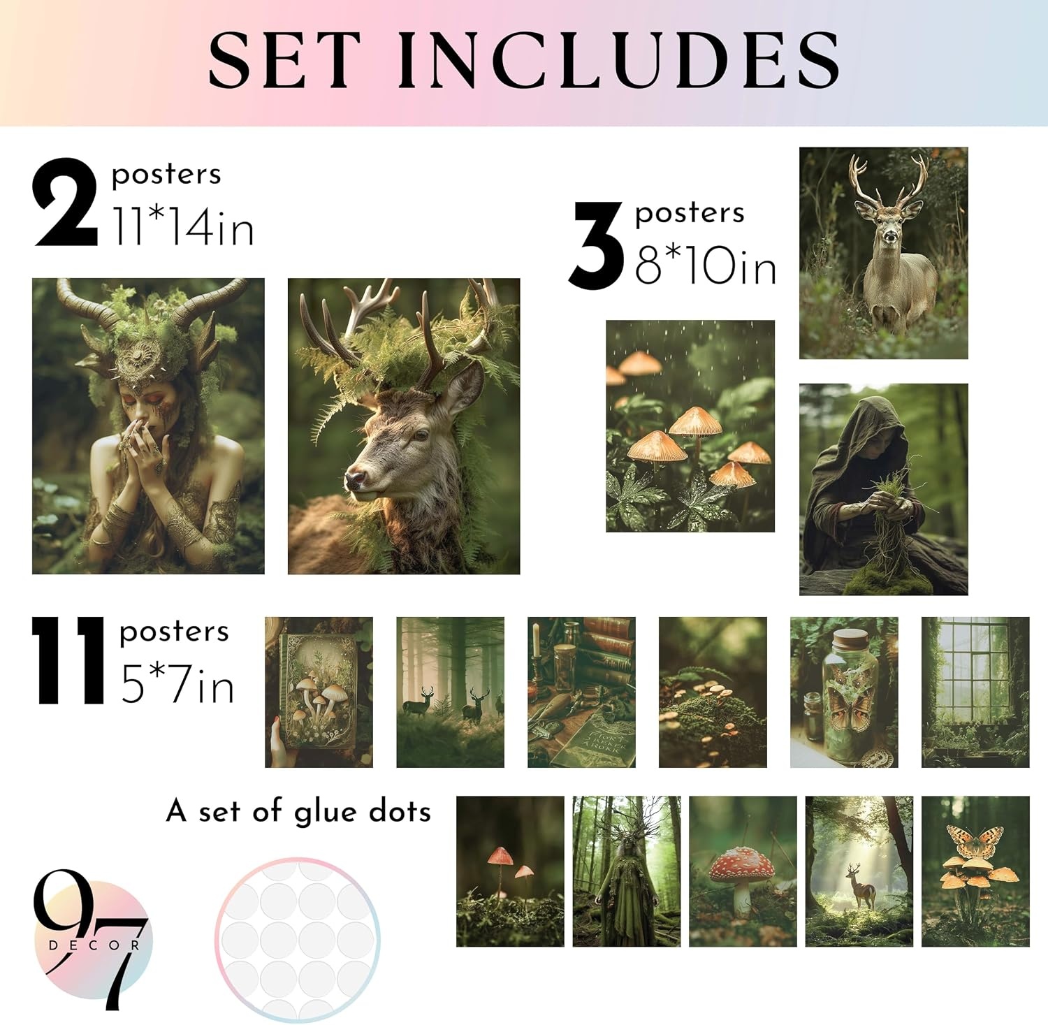 image:image97 Decor Cottagecore Wall Art Botanical Prints 12 Pcs Brown Frame  Vintage botanical and mushroom designs 3 sizes 8x10 5x7 4x6 wood frames bedroom dorm gallery wallFairycore 12x8x10