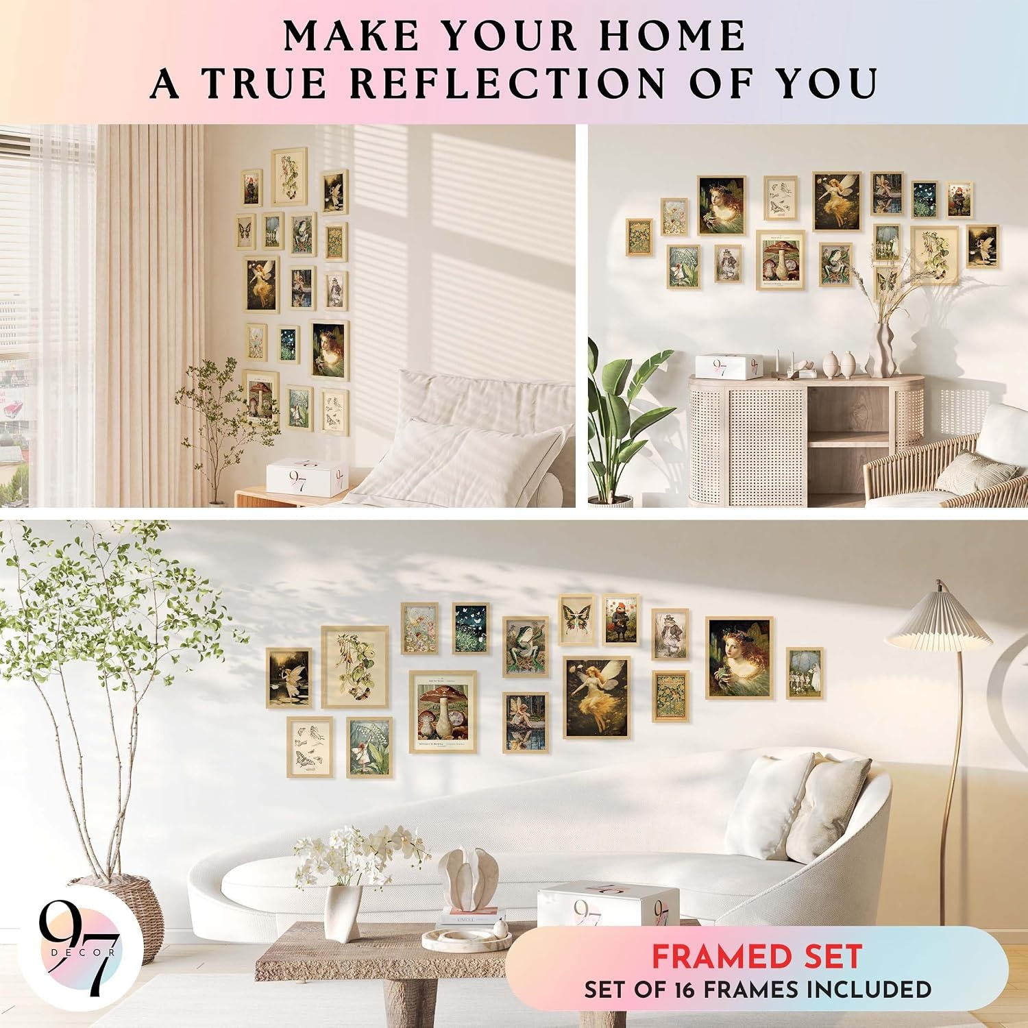 image:image97 Decor Cottagecore Wall Art Botanical Prints 12 Pcs Brown Frame  Vintage botanical and mushroom designs 3 sizes 8x10 5x7 4x6 wood frames bedroom dorm gallery wallFairycore Gx8x10