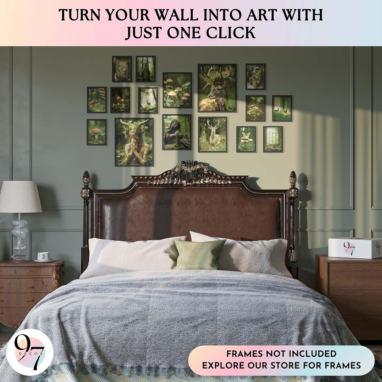 image:image97 Decor Cottagecore Wall Art Botanical Prints 12 Pcs Brown Frame  Vintage botanical and mushroom designs 3 sizes 8x10 5x7 4x6 wood frames bedroom dorm gallery wallFairycore 12x8x10