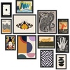 image:image97 Decor Colorful Eclectic Wall Art 12 Framed Prints Black Frame  3 pcs 8x10 4 pcs 5x7 5 pcs 4x6 pop art and dopamine decor gallery wall for dorm living room bedroomEclectic Folk Art