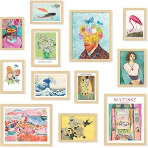 image:image97 Decor Colorful Eclectic Wall Art 12 Framed Prints Black Frame  3 pcs 8x10 4 pcs 5x7 5 pcs 4x6 pop art and dopamine decor gallery wall for dorm living room bedroomEclectic Brighten