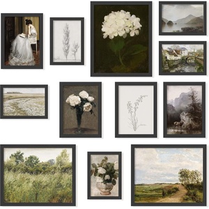 image:image97 Decor Colorful Eclectic Wall Art 12 Framed Prints Black Frame  3 pcs 8x10 4 pcs 5x7 5 pcs 4x6 pop art and dopamine decor gallery wall for dorm living room bedroomVintage