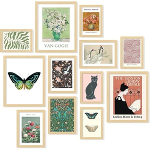 image:image97 Decor Colorful Eclectic Wall Art 12 Framed Prints Black Frame  3 pcs 8x10 4 pcs 5x7 5 pcs 4x6 pop art and dopamine decor gallery wall for dorm living room bedroomEclectic Tranquility