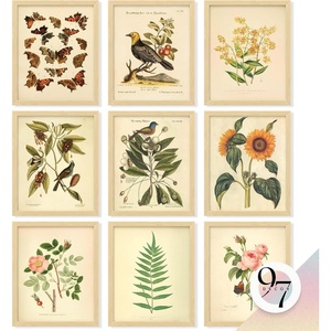 image:image97 Decor Cottagecore Wall Art Botanical Prints 12 Pcs Brown Frame  Vintage botanical and mushroom designs 3 sizes 8x10 5x7 4x6 wood frames bedroom dorm gallery wallBotanical 9x8x10