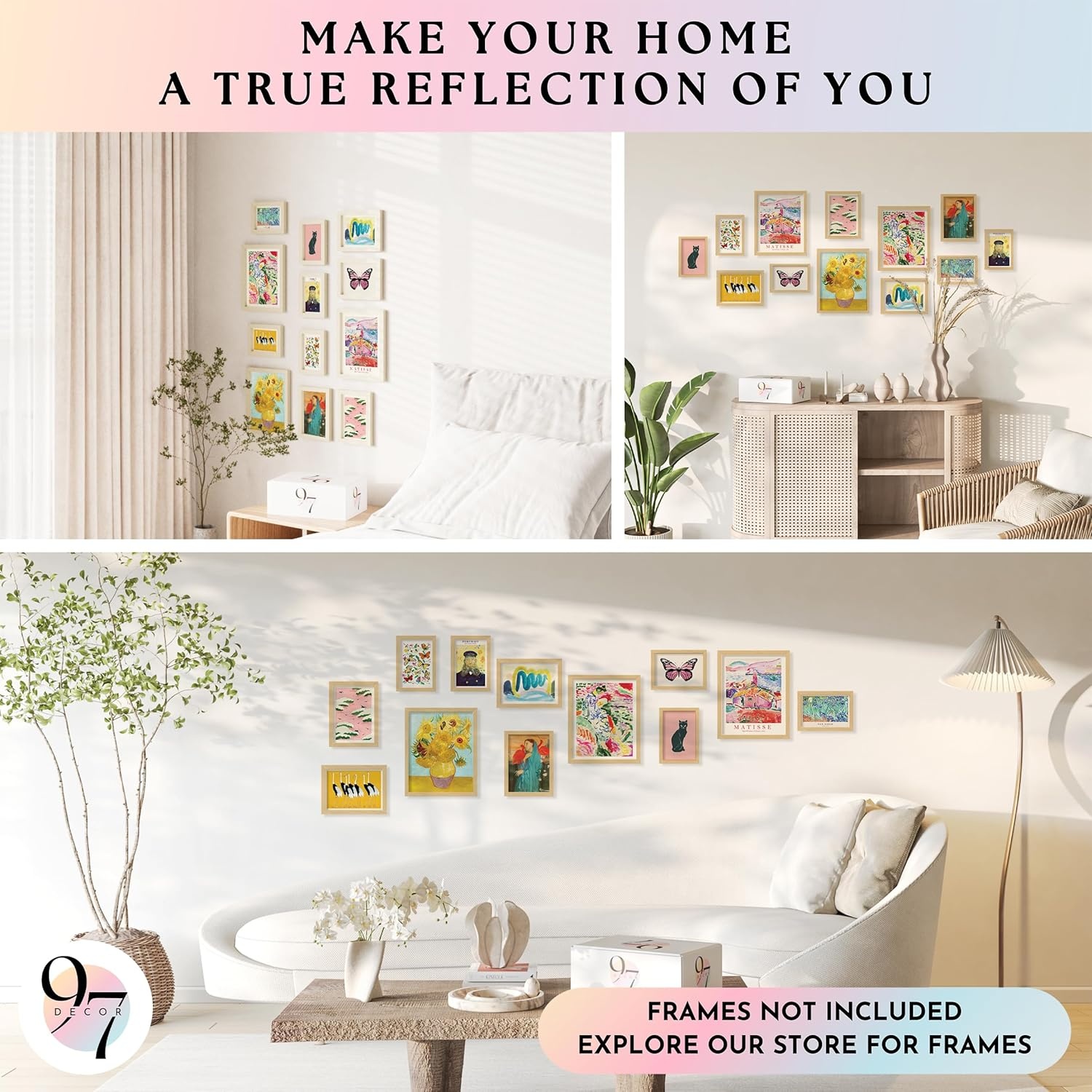 image:image97 Decor Colorful Eclectic Wall Art Prints  Modern Eclectic Home Decor Aesthetic Vibrant Wall Art for Living Room Bedroom Bathroom Kitchen Office