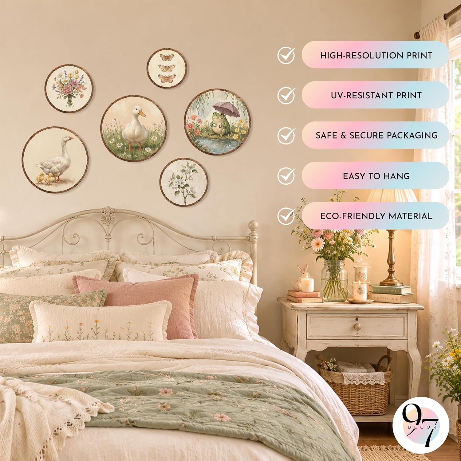 image:imageWood Framed 3D Wall Art for Living Room Sage Green Wall Decor for BedroomCottagecore