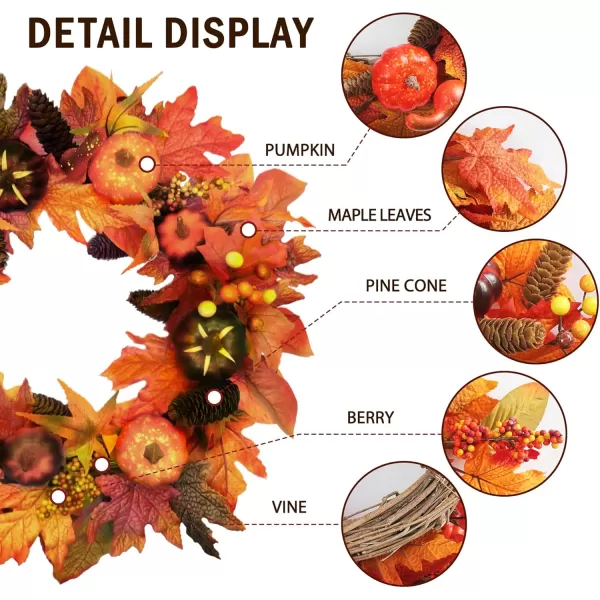 20quot Fall Wreaths for Front Door Thanksgiving Halloween Home Decorations with Cape Gooseberries and Berries Decorations for Thanksgiving Farmhouse Outdoor Indoor Window Wall Home Decor BrownYellow