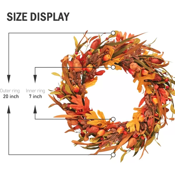 20quot Fall Wreaths for Front Door Thanksgiving Halloween Home Decorations with Cape Gooseberries and Berries Decorations for Thanksgiving Farmhouse Outdoor Indoor Window Wall Home Decor BrownBrown