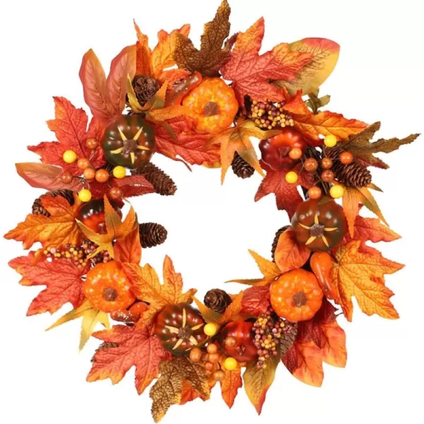 20quot Fall Wreaths for Front Door Thanksgiving Halloween Home Decorations with Cape Gooseberries and Berries Decorations for Thanksgiving Farmhouse Outdoor Indoor Window Wall Home Decor BrownYellow