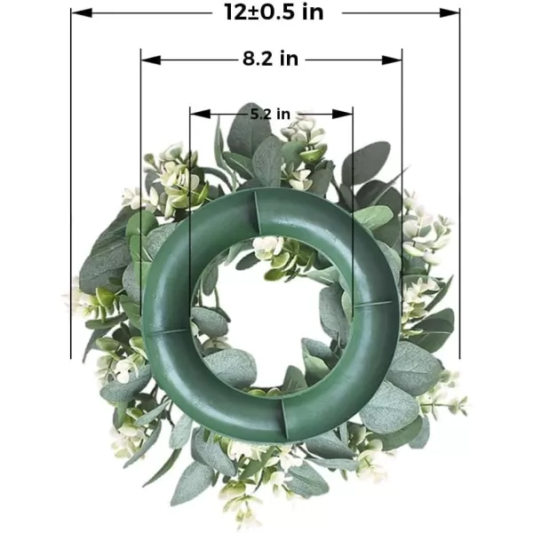 Pinkpum 12quot Small Eucalyptus Wreath for Front Door Spring ampamp Summer Wreath Green Wreath for Farmhouse Festival Celebration Party Home Porch Decor1