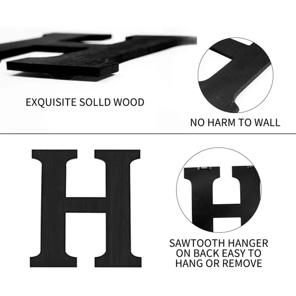 Wood Home Sign with Artificial Eucalyptus Wreath for O Hanging Farmhouse Wall House Decor Wood Home Letters for Wall Art Rustic Home Decor Home Wall Decor for Living Room Kitchen EntrywayBlack