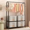 imagePinkpum 3 Pack Clothes Storage Bins with Metal Frame Closet Organizers and Storage Boxes Stackable ampamp Foldable Clothes Organizer Bags with Large Clear Window ampamp Long Carry Handles Grey Pattern 66LBeige