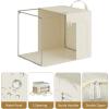 imagePinkpum 3 Pack Clothes Storage Bins with Metal Frame Closet Organizers and Storage Boxes Stackable ampamp Foldable Clothes Organizer Bags with Large Clear Window ampamp Long Carry Handles Grey Pattern 66LBeige