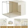 imagePinkpum 3 Pack Clothes Storage Bins with Metal Frame Closet Organizers and Storage Boxes Stackable ampamp Foldable Clothes Organizer Bags with Large Clear Window ampamp Long Carry Handles Grey Pattern 66LBeige