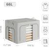 imagePinkpum 3 Pack Clothes Storage Bins with Metal Frame Closet Organizers and Storage Boxes Stackable ampamp Foldable Clothes Organizer Bags with Large Clear Window ampamp Long Carry Handles Grey Pattern 66LGrey Pattern