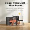 imagePinkpum Large Shoe Boxes Clear Plastic Stackable 12 Pack Shoe Storage Box Organizer for Closets Foldable Sneaker Storage Fit for Size 11Black